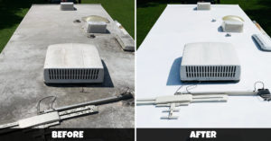 Aruba before and after, back to front
