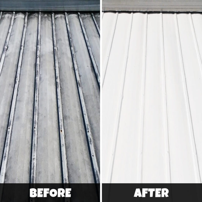 Close-up of the Crazy Seal fiber-infused silicone membrane on a metal roof