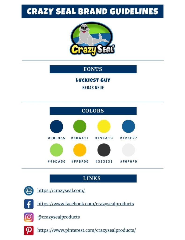 Crazy Seal Brand Kit (8.5 x 11 in)